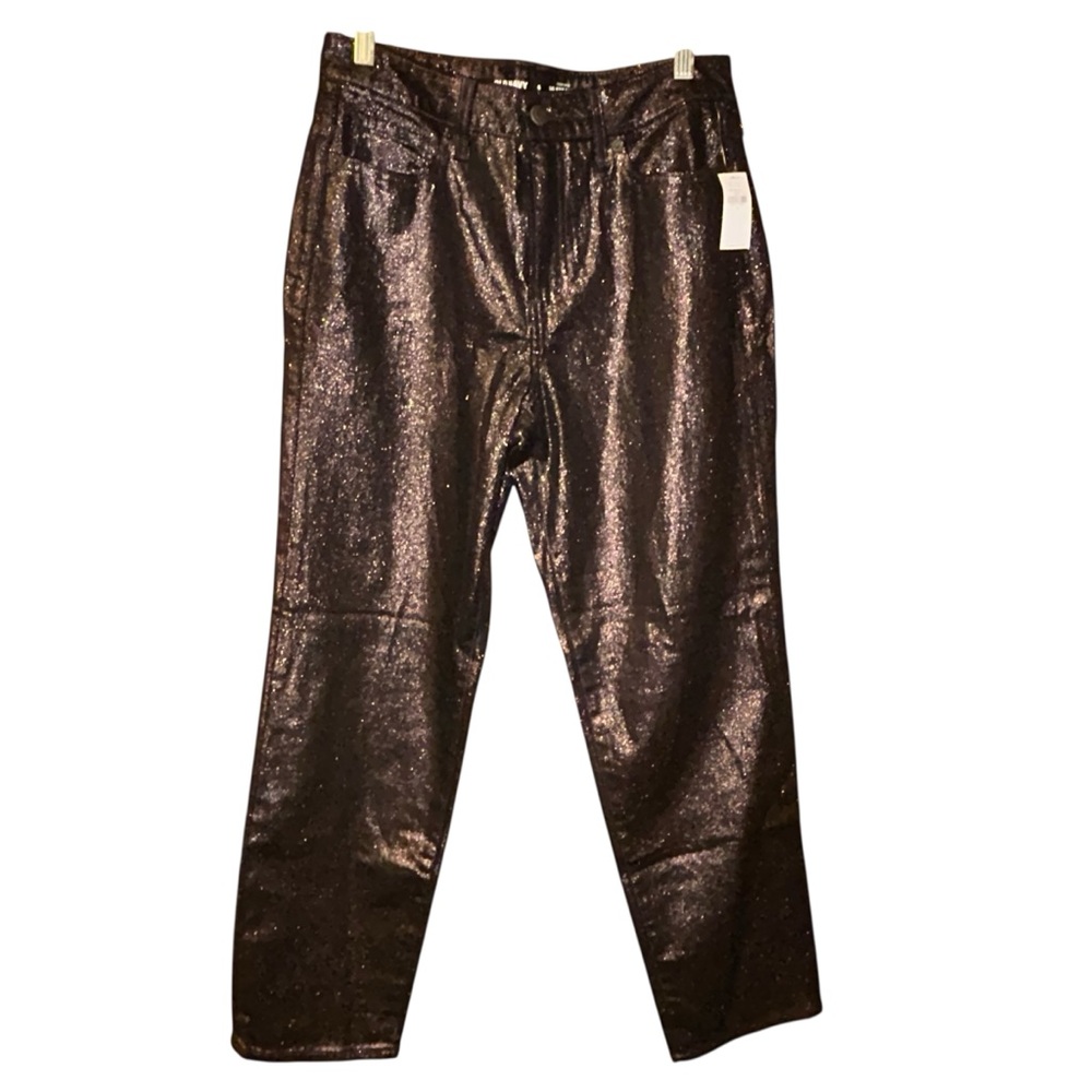 Old Navy Metallic Straight Leg Jeans - Black